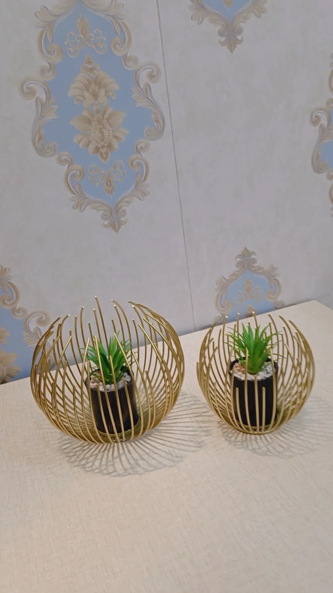 Artificial Plant with Metal Bowl | Decorative Bowl | Golden Bowl with ...