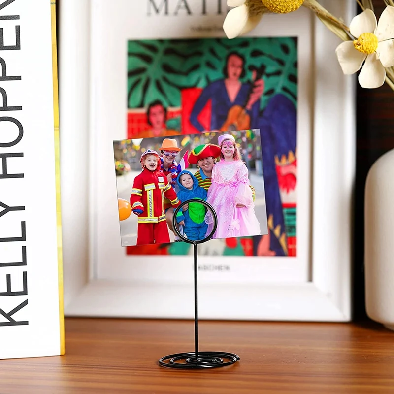 24 Pack Table Number Holder Wedding Table Name Card Holder Clips Picture Memo Note Photo Stand (Black)