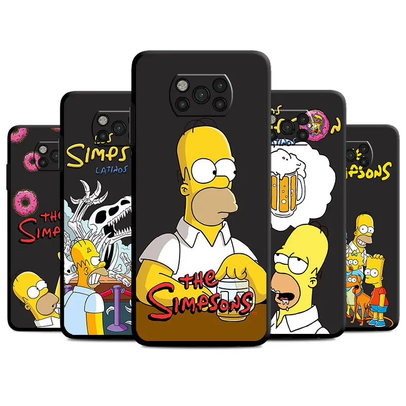 Donut Simpson Homer Custodia In Silicone Per Cartoni Animati Per Xiaomi Poco X3 Pro C40 X4 Gt X3 Nfc F1 C50 M3 12 11 Lite Black Shell Fundas