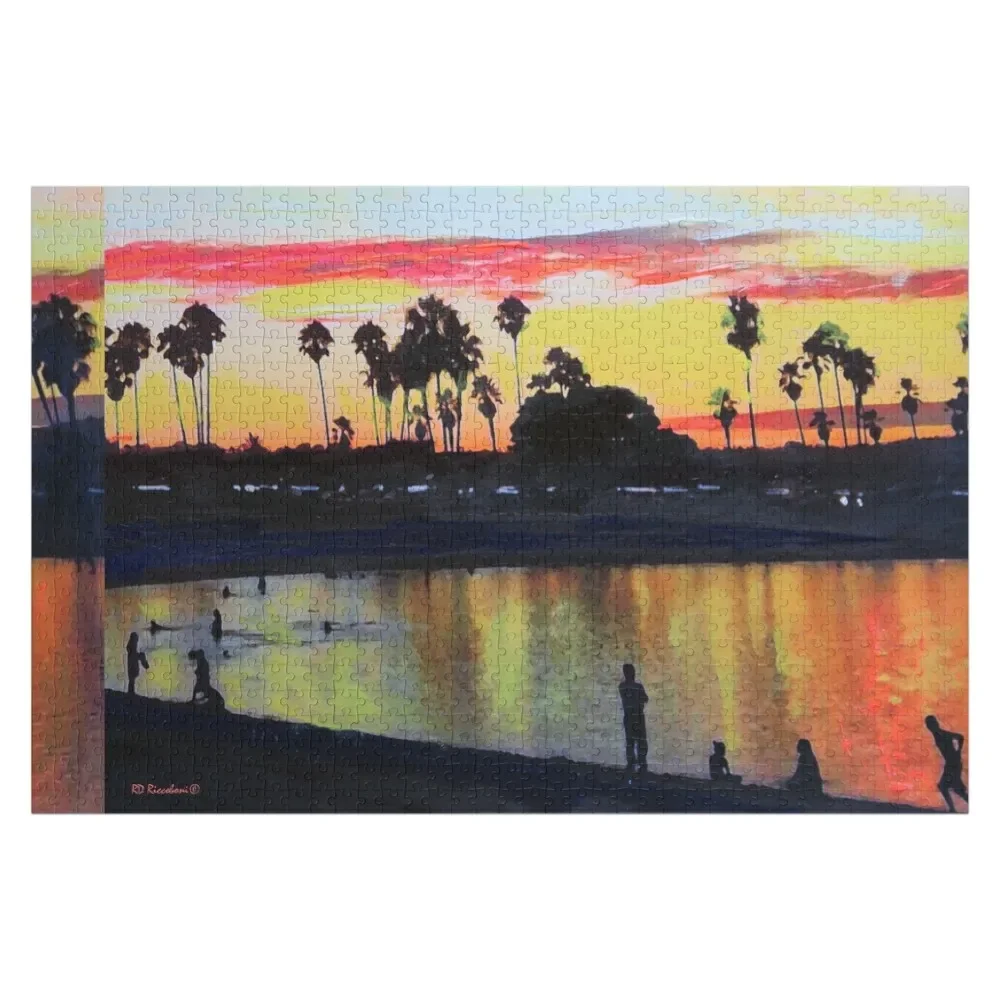 

Tropical Sunset on The Lagoon - San Diego California Jigsaw Puzzle Personalised Jigsaw Customized Photo Puzzle