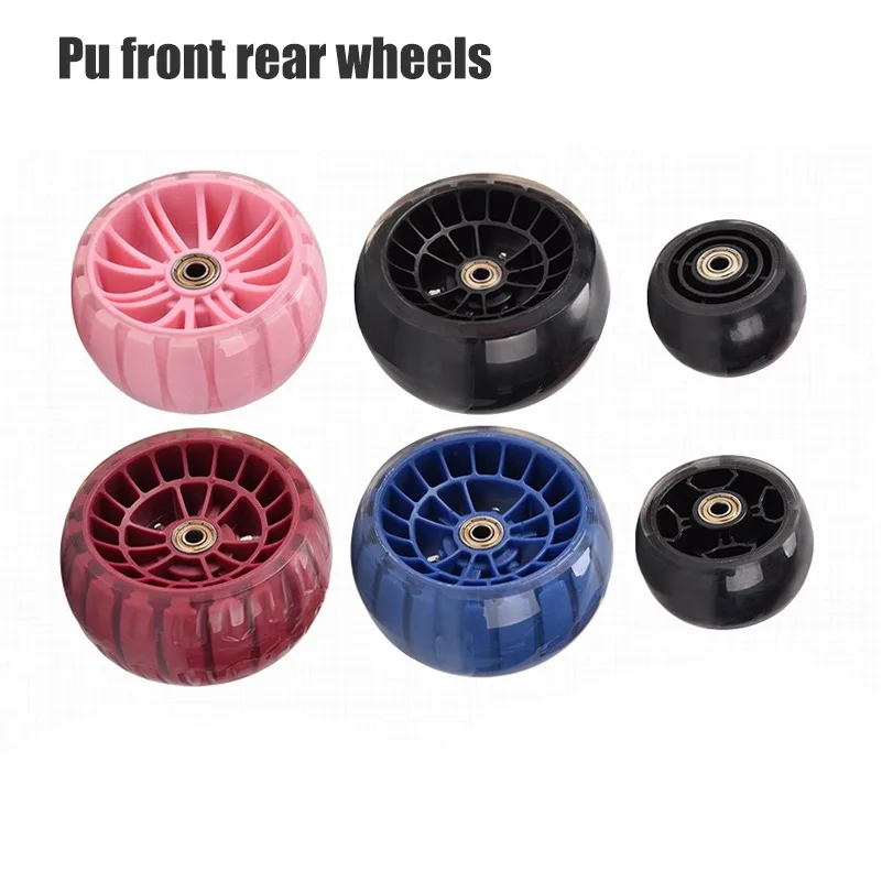 

Pu front rear wheels are suitable for children's scooters dynamic cars, sliding pedals, silent flashing wide luminescence