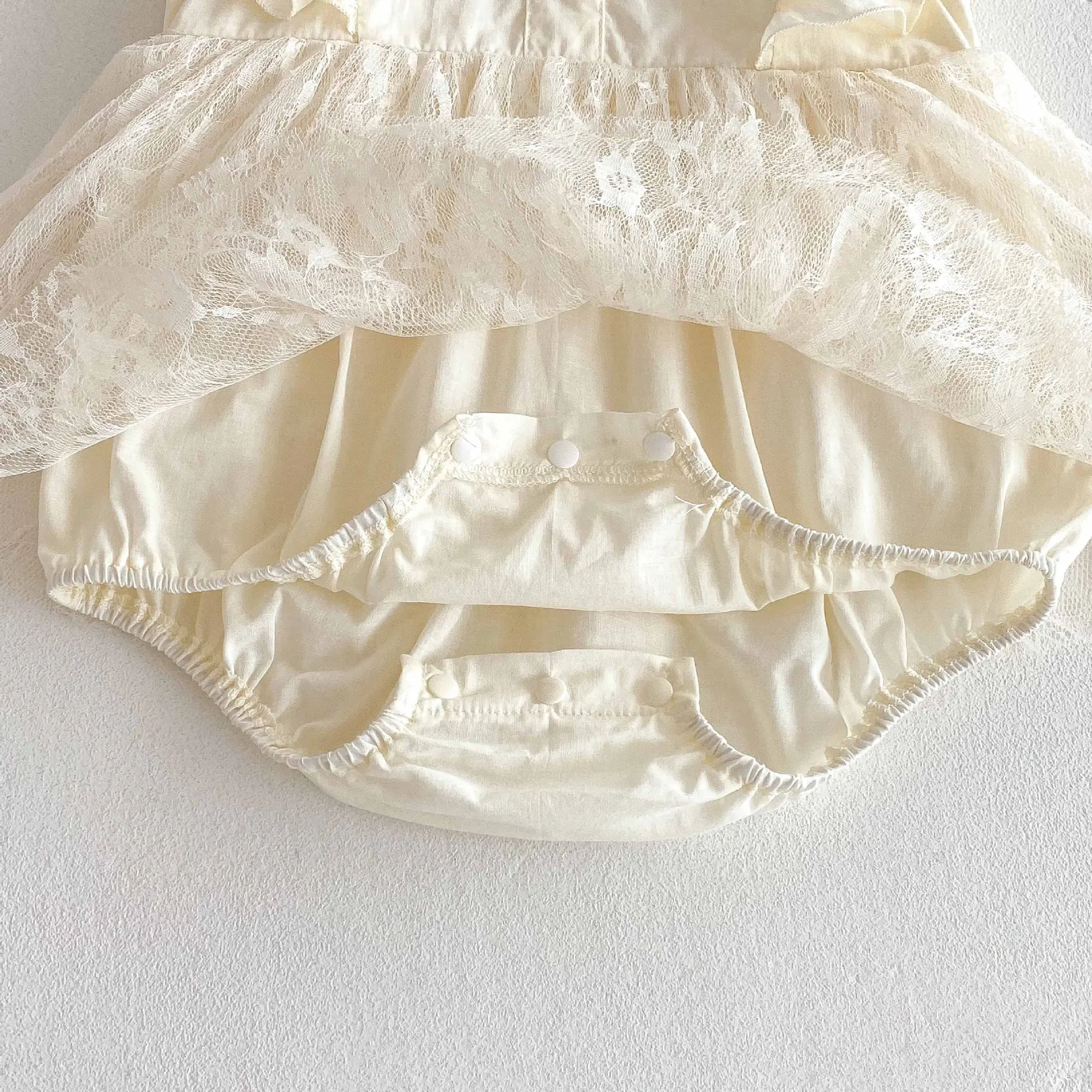 Baby Girls Summer Thin Bodysuit Jumpsuit Lace Skirt