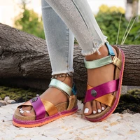 Sandales pour femmes, respirantes, décontractées, plates, grandes tailles, confortables, été 2026, Sandalias De Mujer 3