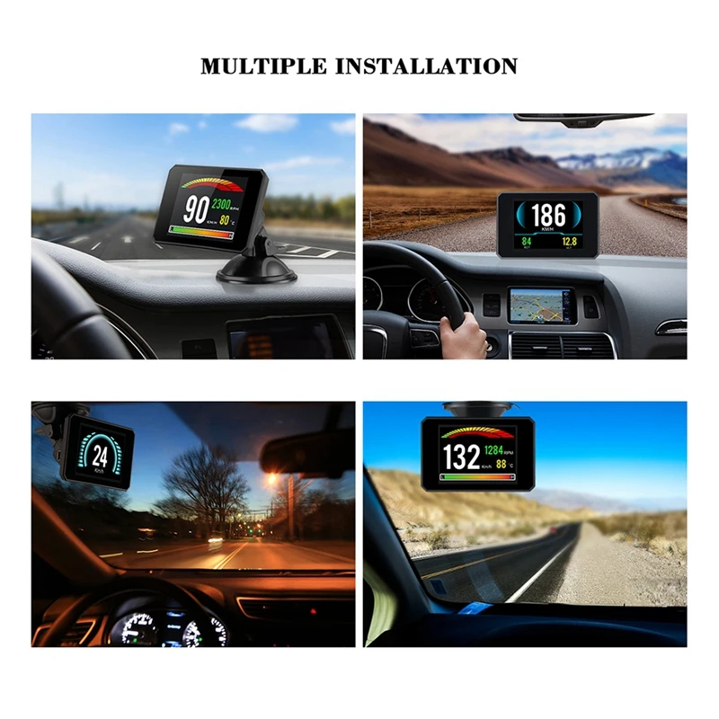 자동차 온보드 컴퓨터 OBD 디지털 속도 RPM 계량기 게이지, 자동 진단 도구, 수온 전압 알람, P16 OBD2