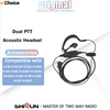 Earpiece Original baofeng uv 82 Radio Headset Dual PTT Earphones with Microphone for UV-8R UV-8D UV-89 Walkie Talkie Accessories 2