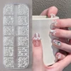 Round White Pearls Nail Beads Nail Charms 12 grids (0.15-0.5cm) Caviar Beads Nail Jewels Half Round Pearl Gems DIY Nail Art Deco 3