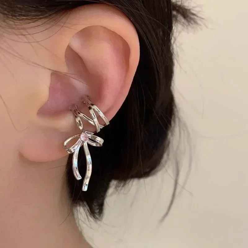 Butterfly Ear Clip Earrings For Women Girls Fashion Bowknot No Piercing Clips Fake Piercing Ballet