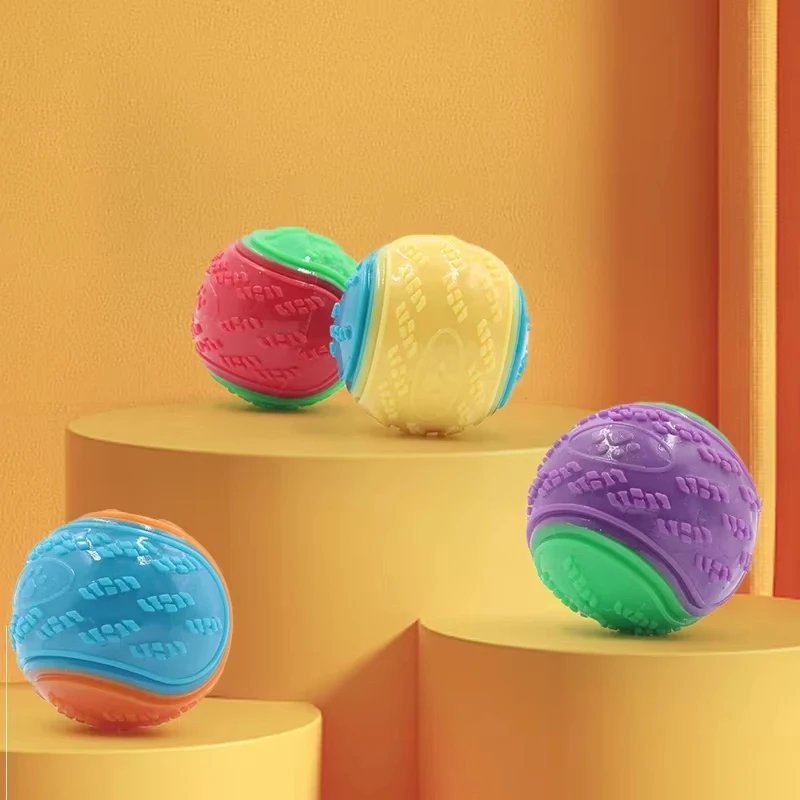 Dog Toy Ball Dogs Chew Ball Interactive Toys Soft TPR Toys for Dog Pet Teeth Cleaning Bite Resistance Squeaky Dog Ball Toy Pet Products