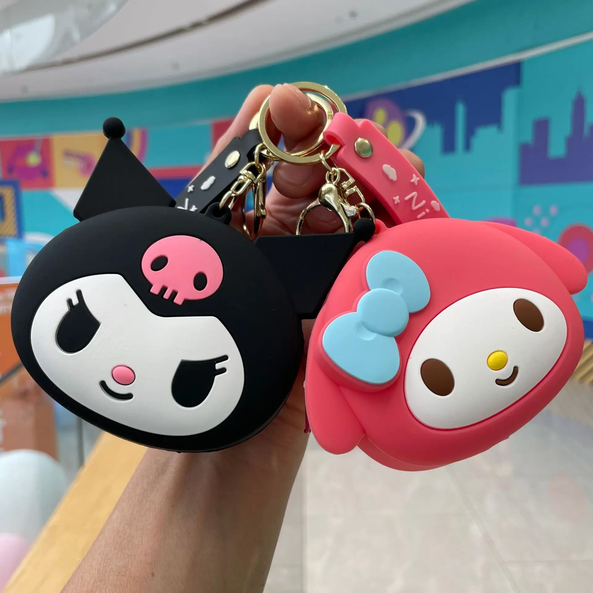 

New Sanrio Kawaii Anime Cartoon series My melody Kuromi Cinnamoroll Cute Yan Value Girl Coin Purse Keychain Backpack Pendant