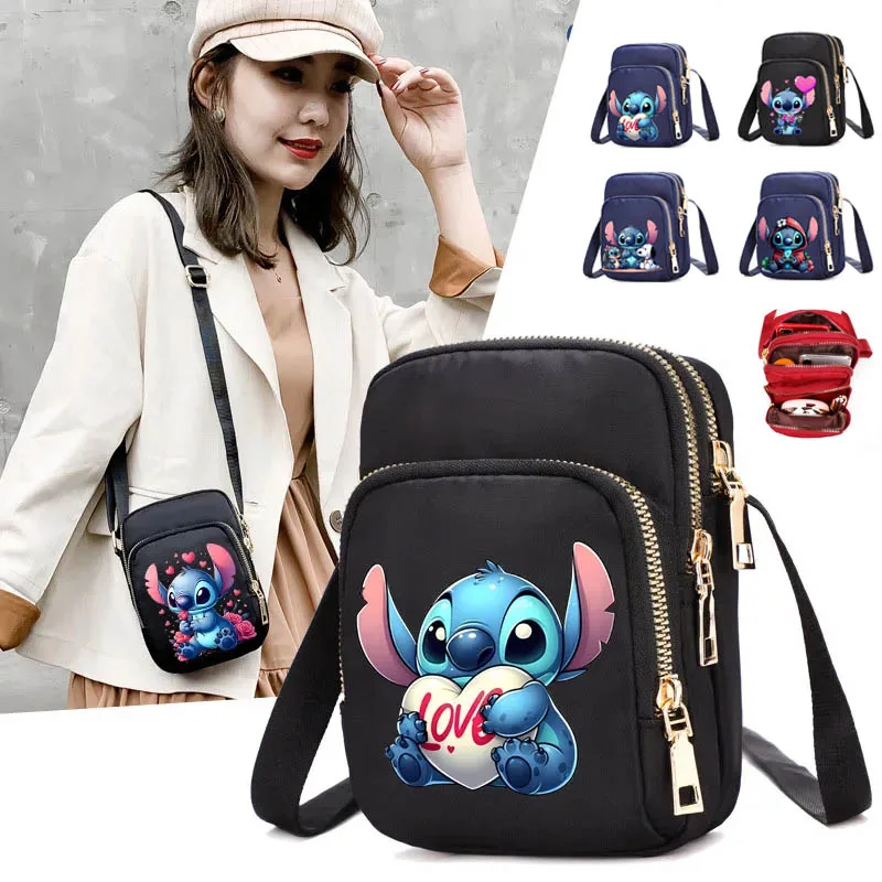 Disney Lilo y Stitch Lovebug-Bolso Bandolera Corazón Casual, Rosa