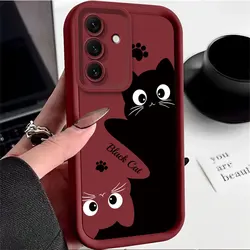 Cartoon Cute Cat Print Soft Silicon Phone Case - Protective Cover for Galaxy A07 4G (RD - JGK2004)