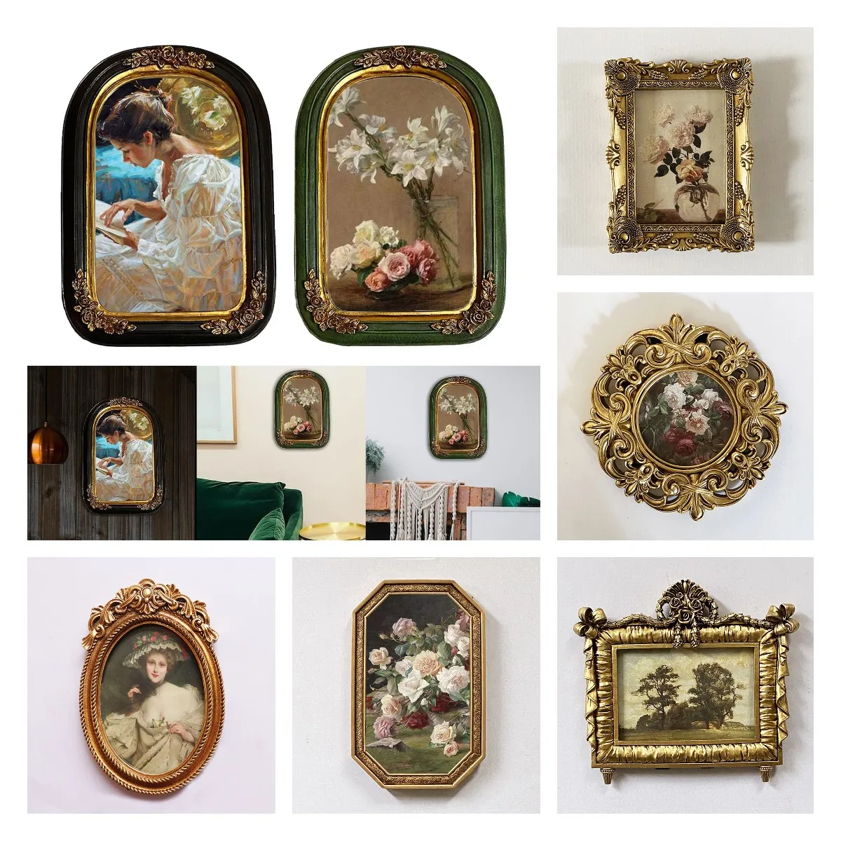 Photo Frame Resin Hanging Picture Holder For Office Living Room Decor
