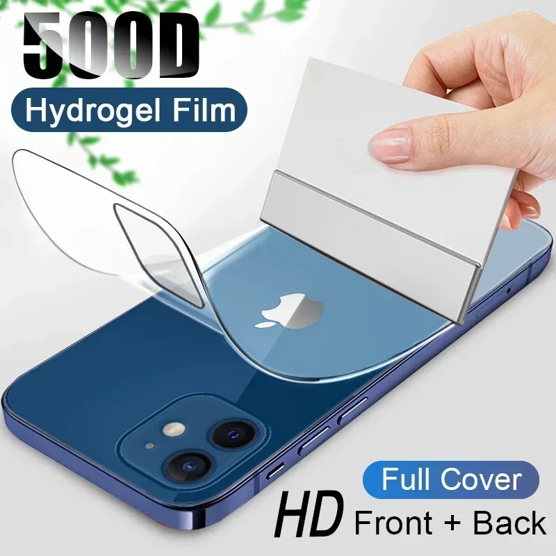 

Гидрогелевая пленка с полным покрытием 500D для iPhone 11 12 Pro MAX mini, Защита экрана для iPhone 7 8 6s 6 Plus SE 2020 XR X XS, не стекло