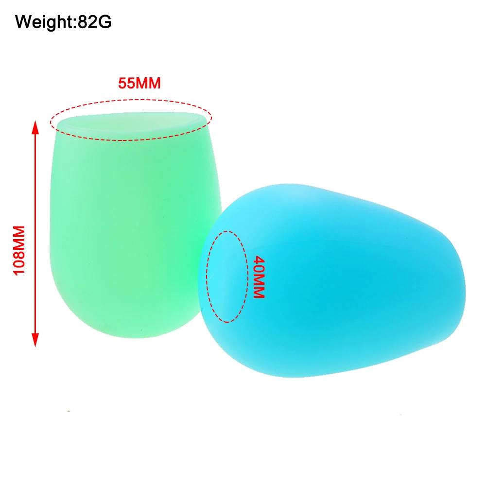 1Pcs 6 Colour 82G Silicone Wine Glass Drink Water Cup Camping For Party Washable And Reusable Fall Prevention Odorless