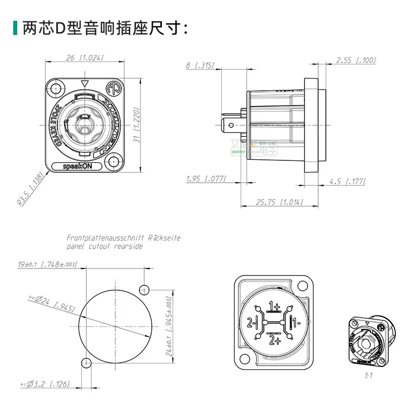 Neutrik 2 4 8 Pin SpeakON Lautsprecheranschlüsse NL4FX NL8FC Audiokabel Heimkino-Bildschirm Verstärker Lautsprecher Ohmischer Kopfstecker – Detail 39