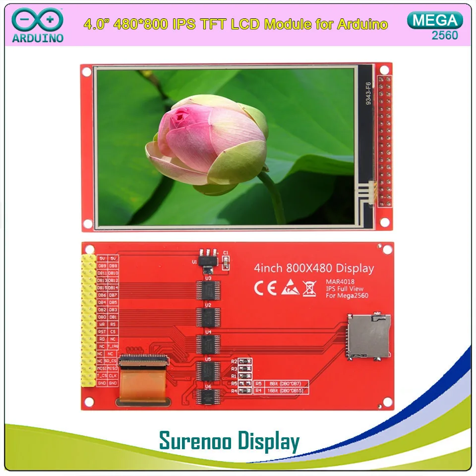 3.97" 4.0" inch 480*800 NT35510 TFT Color IPS LCD Display Module Screen with Touch Panel For Arduino Mega2560 8/16 Bit
