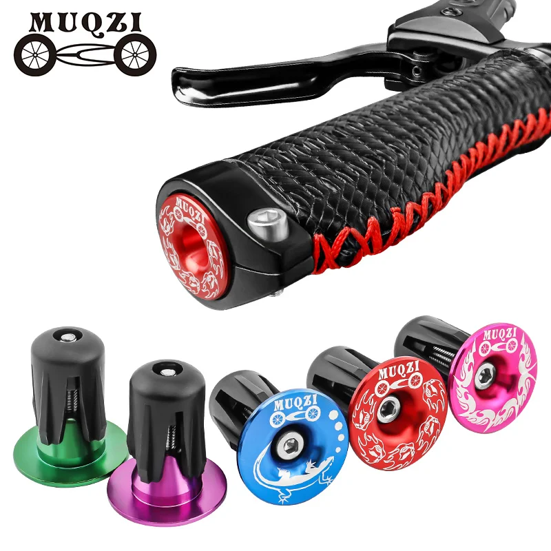 MUQZI Bike Handlebar End Plugs Aluminum Alloy Handlebar End Caps MTB Road Fixed Gear Bike Bar Ends Plug