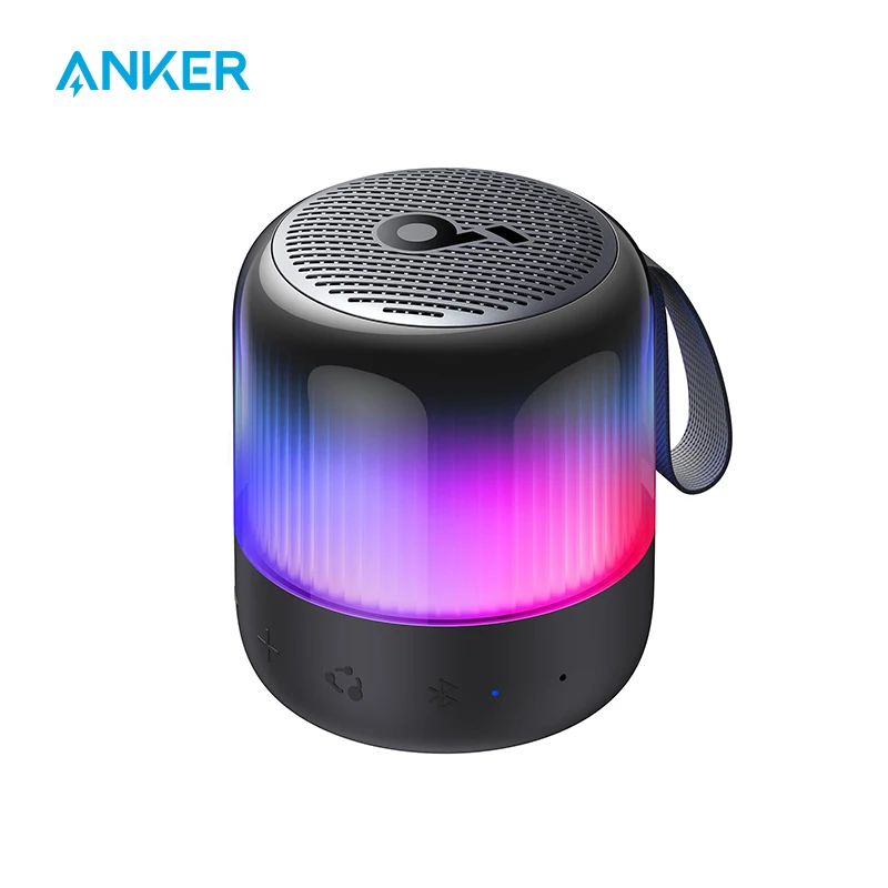  Soundcore Glow Mini Portable Speaker Bluetooth Speaker with 360° Sound Light Show 12H Battery Customizable EQ and Light 