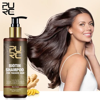 PURC Biotina Shampoo per capelli Levigante Riparazione Capelli crespi danneggiati Olio di argan Trattamento del cuoio capelluto Prodotti per la cura dei capelli 1