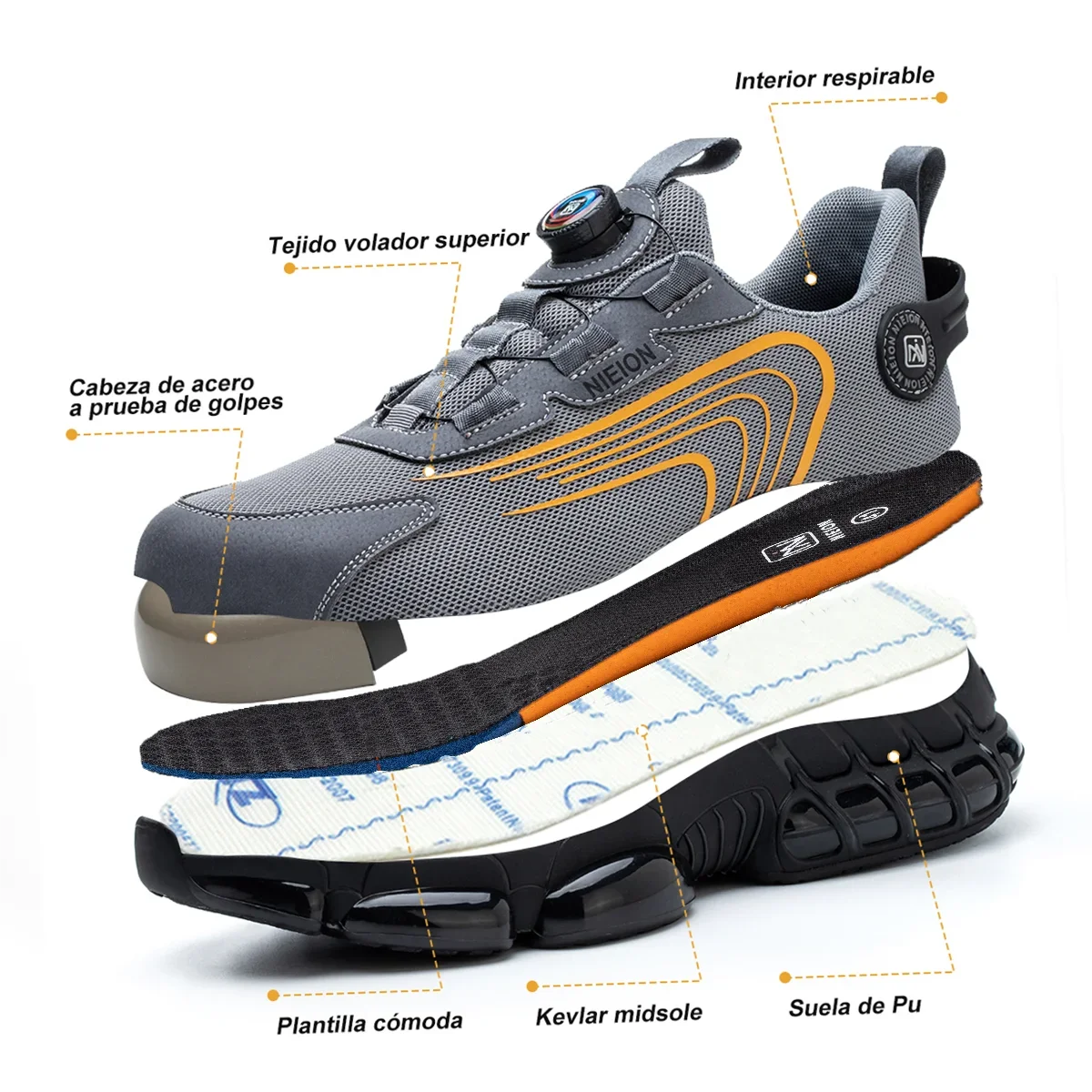 Scarpe Antinfortunistiche Uomo/Donna Con Punta In Acciaio - Leggere E Traspiranti - Foto 11