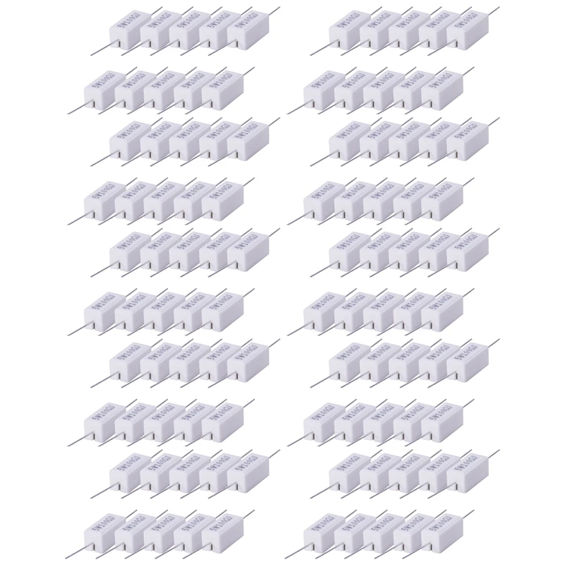 

100X Wirewound Ceramic Cement Resistors 100 Ohm 5W Watt 5%