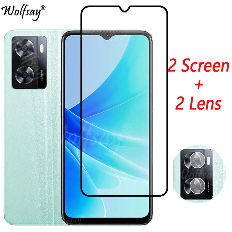 Vetro Temperato A Copertura Totale Per Oppo A57 4G Protezione Dello Schermo Oppo A57 A96 A76 A16 A54 A74 A94 Vetro Della Fotocamera Per Vetro Oppo A57
