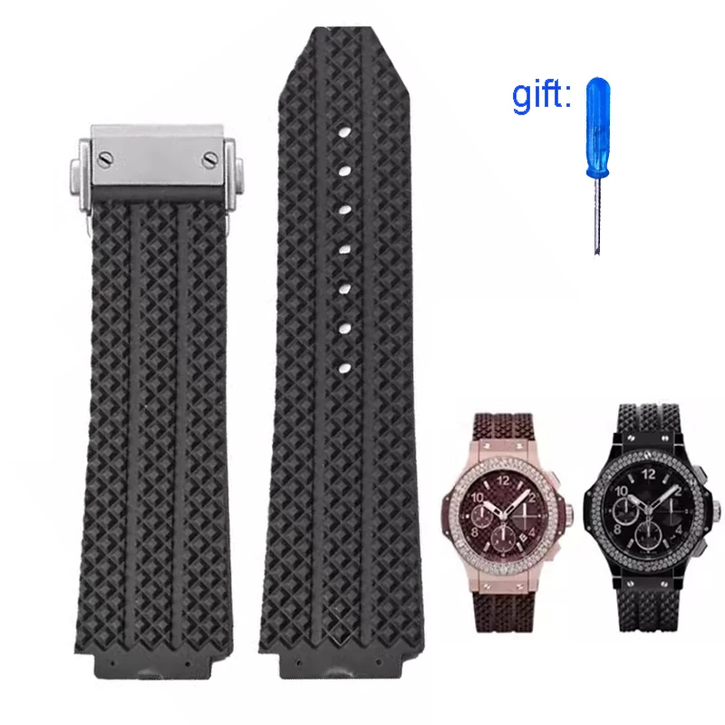 Cinturino In Gomma Per Hublot Hengbao Hb Yubo Classic Fusion Big Bang Cinturino In Silicone Bocca Convessa 26Mm * 19Mm