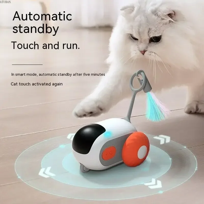 Cat Toy Pet Toy Remote Smart Cat Toy Active Rolling Car with Replaceable Car Rechargeable Wicked Car for Indoor Cats/Kitten Small Dogs