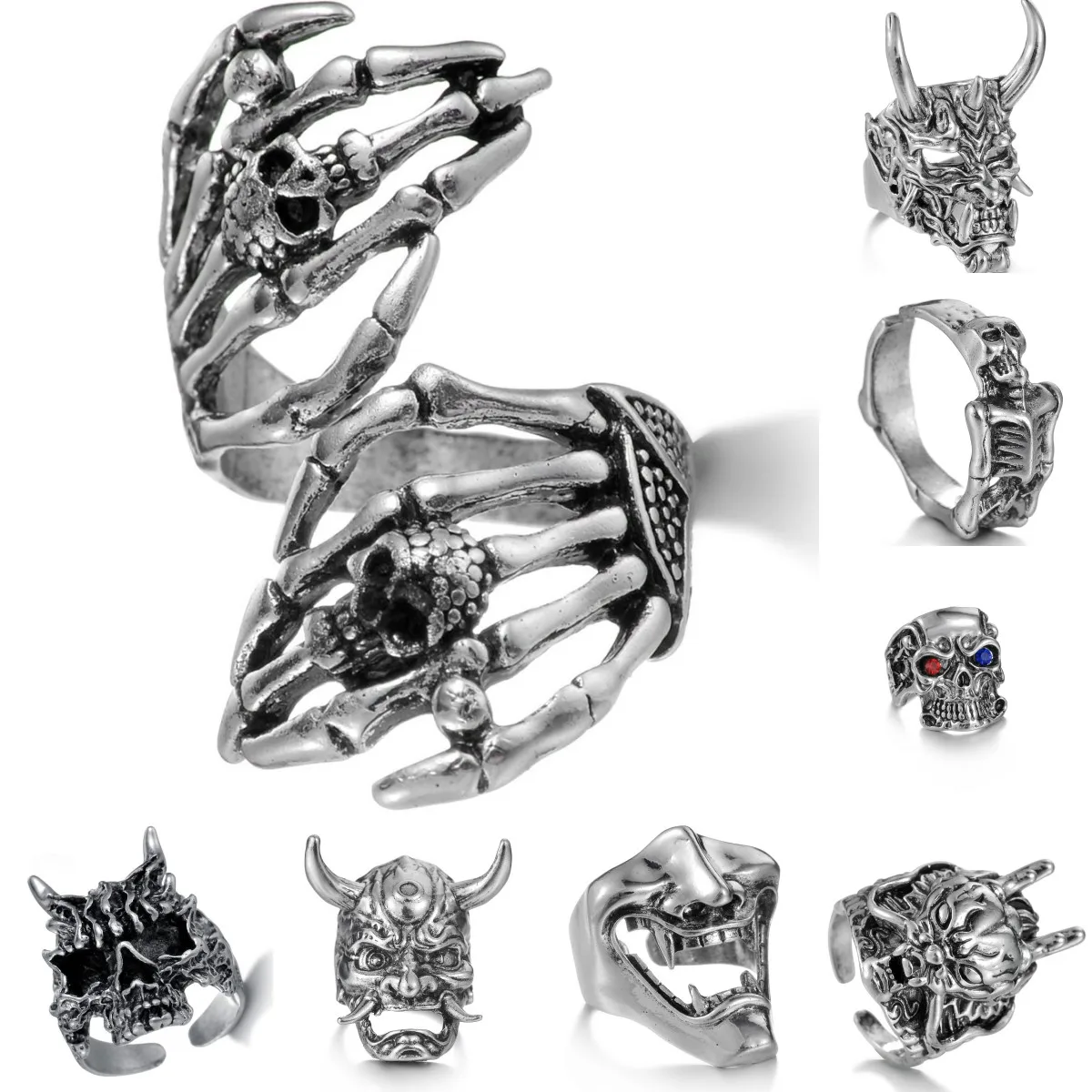 Full-Body-Skeleton-Skull-Ring-Men-and-Women-Hip-Hop-Rock-Dark-Hug-Open ...