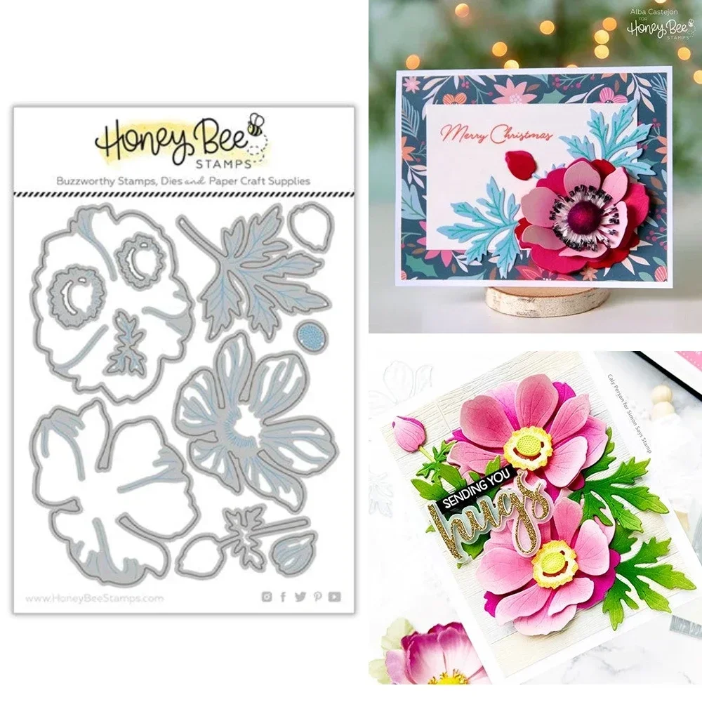 데미티 허니비 다이 레이어 꽃 절단 다이, 금속 절단, DIY 금형, 스크랩북 종이 제작, 수제 공예, 2023 신제품