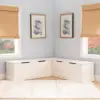 White Solid Pine Backless Nook Interior Storage coffee table coffe table cofee table coffee tables glass coffee table glasstable 6