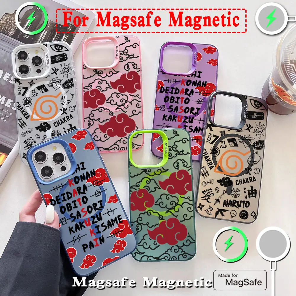 Japan Anime Uchiha Magnetic Phone Case with Silver-Plated Lens Border