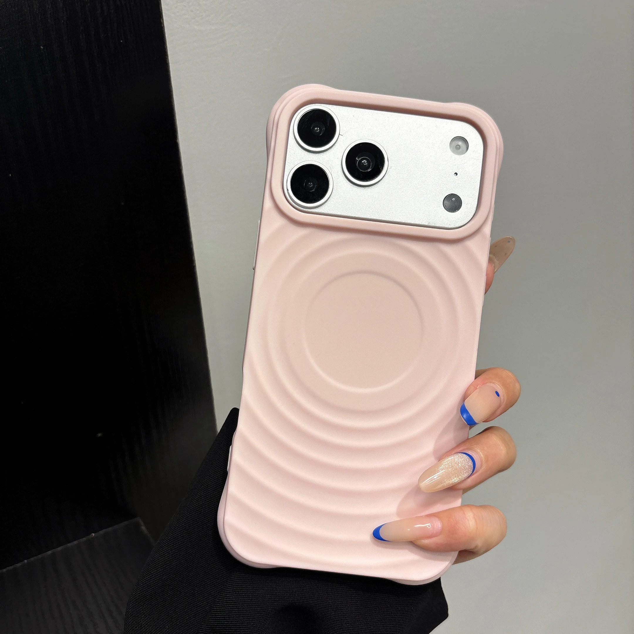 Matte Soft Bumper Water Ripple Phone Case - Shockproof TPU Candy Corrugated Cover