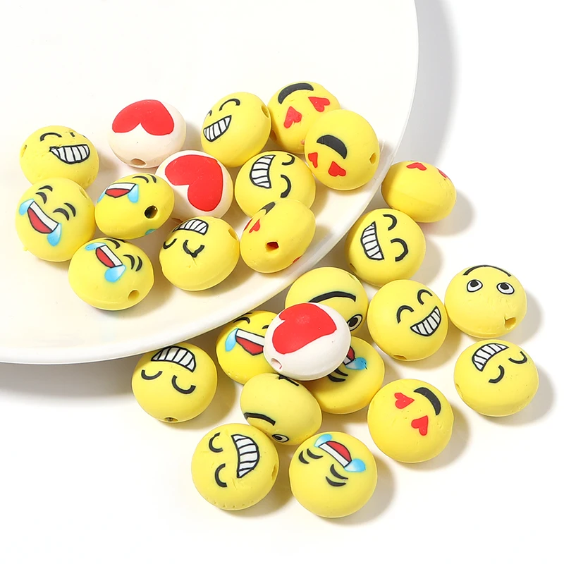 Mixed Funny Face Yellow Polymer Clay Beads Loose Spacer Beads For Jewelry  Making DIY Bracelet Accessories