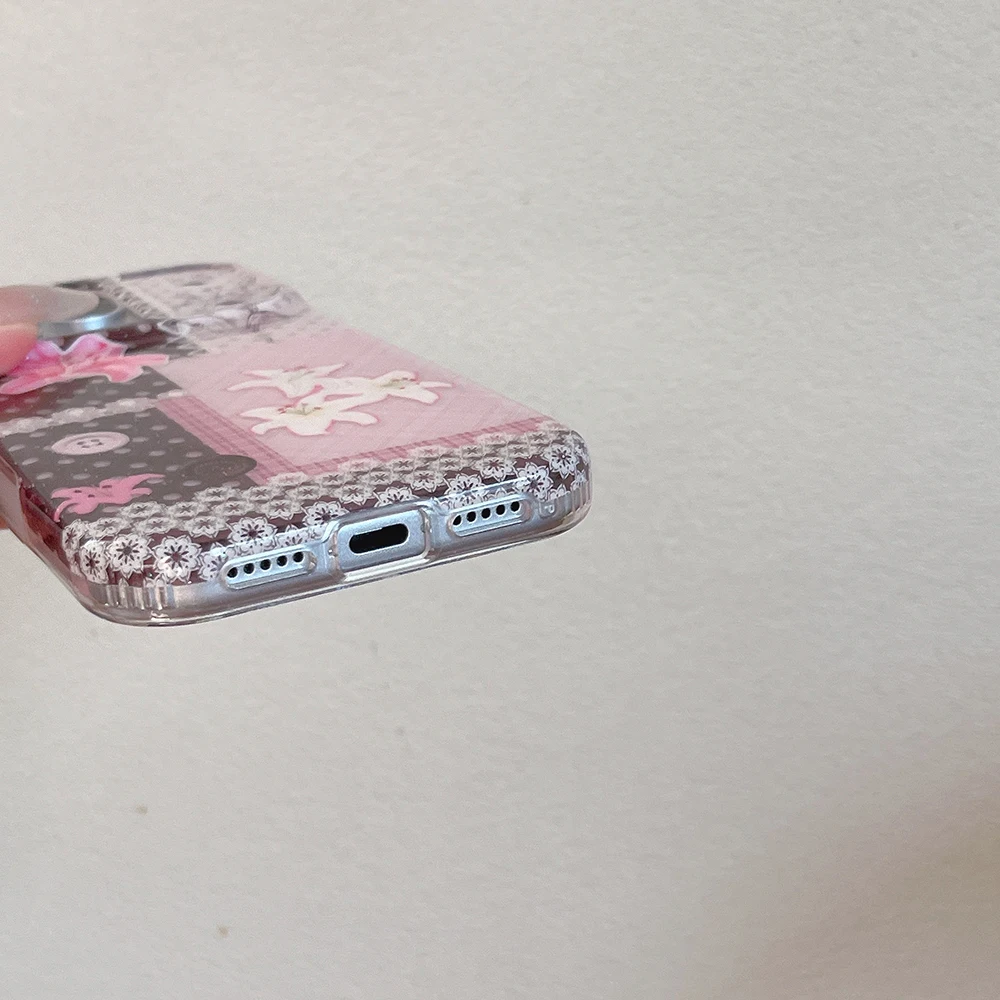 Lace Trim Girly Vintage Floral Polka Dot Phone Case