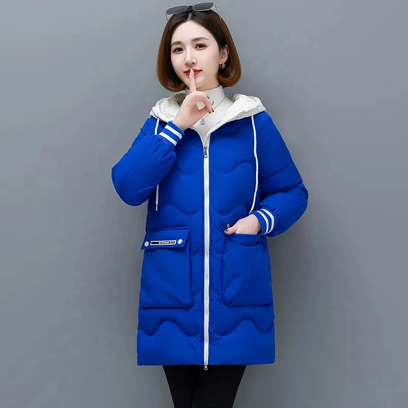 

Down Cotton Jacket Women's Parkas 2023 New Winter Hooden Cotton Padded Coat Korean Loose Warm thicken Coat windproof Outwear 4XL