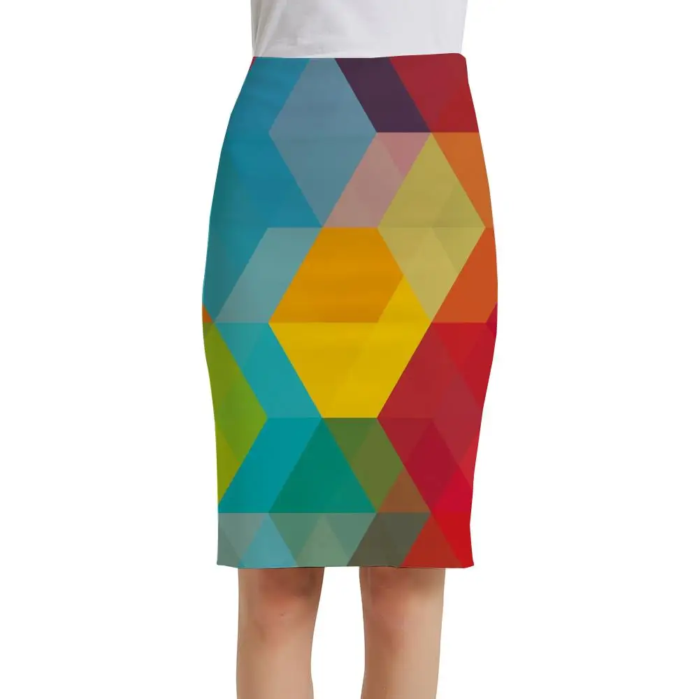

KYKU Three-Dimensional Skirts Women Color 3d Skirt Colorful Elegant Rainbow Sundresses Ladies Skirts Womens Floral Cool Korean