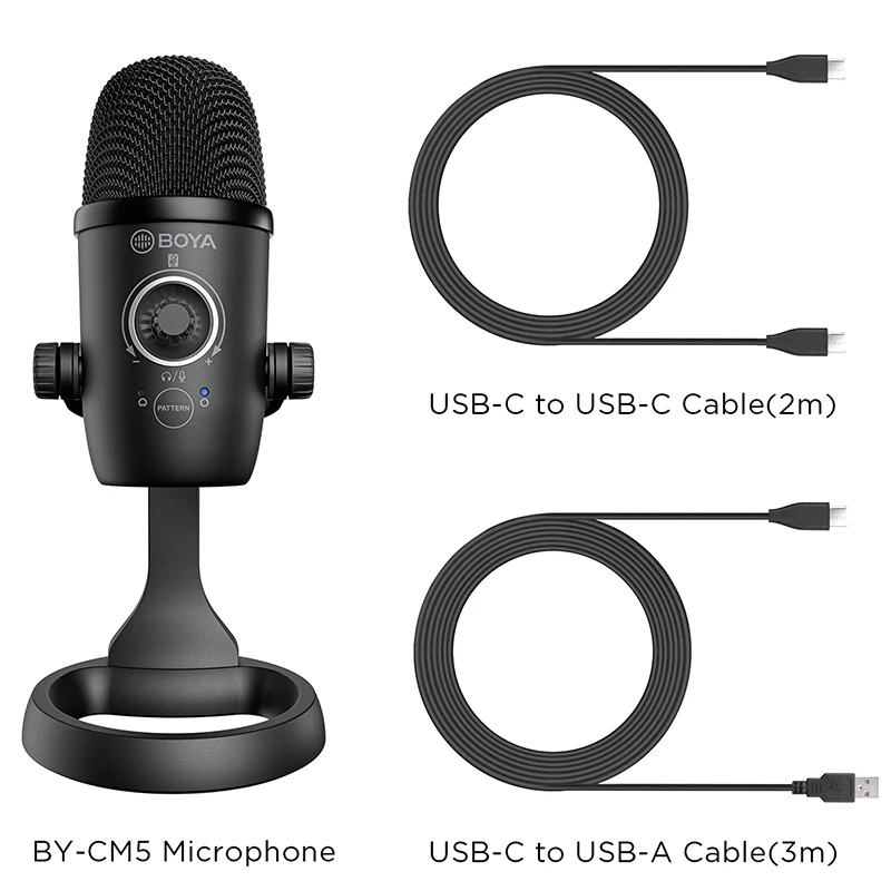 BOYA BY-CM5 USB Condenser Microphone With Recording for Laptop Windows Mac Real-Time Studio Video mode For Youtube Livestream 