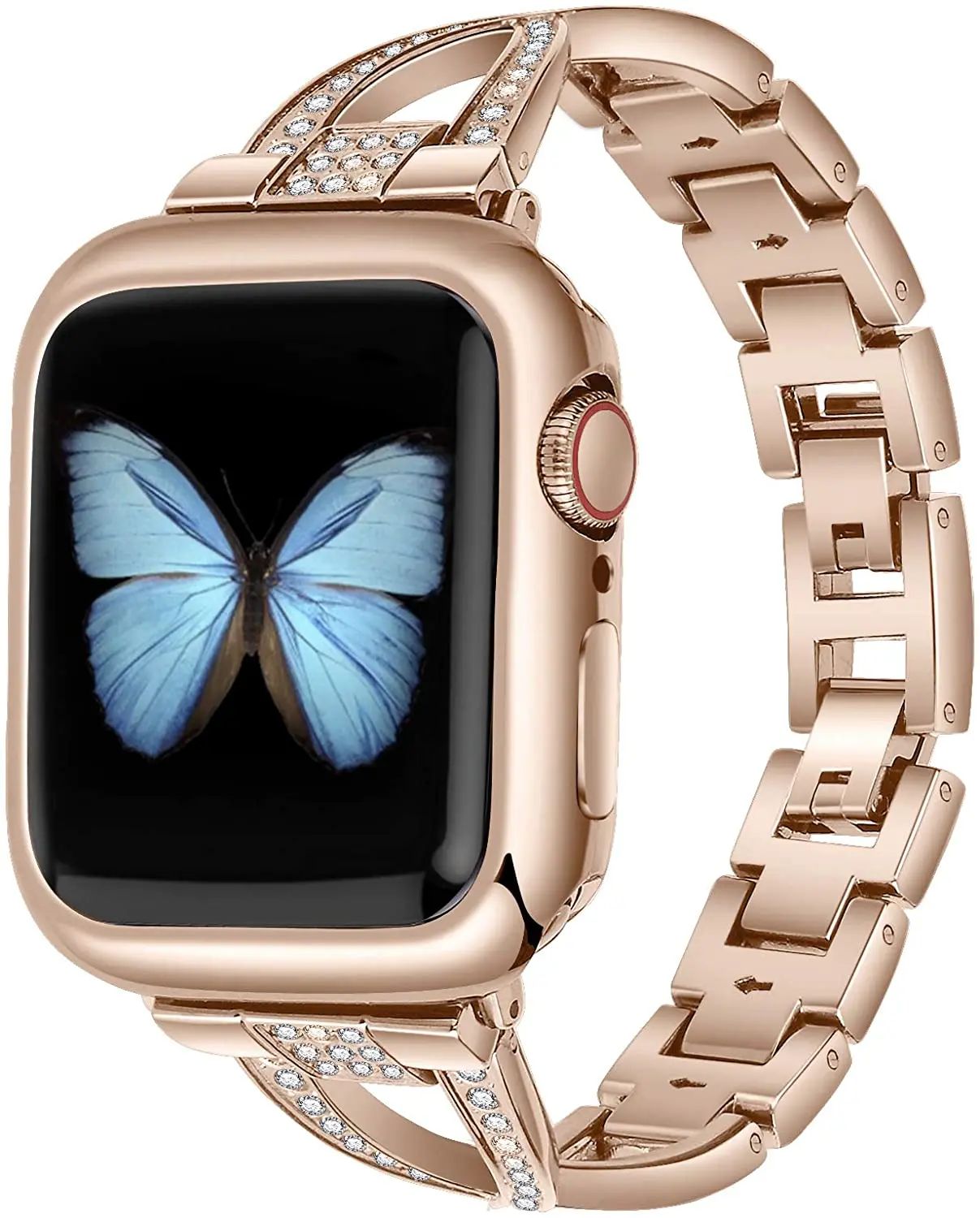 Metal Diamond Strap+Case For Apple Watch Band 45mm 41mm Stainless Steel Bracelet Wristband for iWatch 8 7 5 4 SE 44mm 42mm 40mm