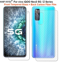 Carbon Fiber Film and Tempered Glass Screen Protector Set (IQOO Z6)