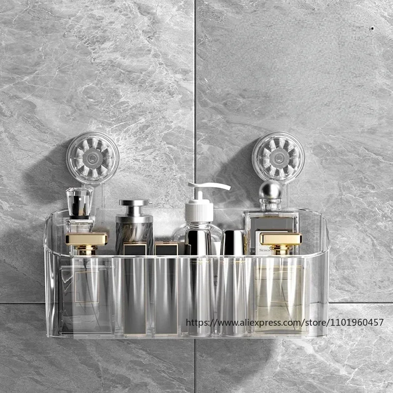 Multi-functional Bathroom Shelf with Suction Cup, No Drilling Needed Shower Caddy for Shampoo Conditioner Soap Razors 2