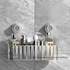 Multi-functional Bathroom Shelf with Suction Cup, No Drilling Needed Shower Caddy for Shampoo Conditioner Soap Razors 2