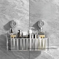 Multi-functional Bathroom Shelf with Suction Cup, No Drilling Needed Shower Caddy for Shampoo Conditioner Soap Razors 2