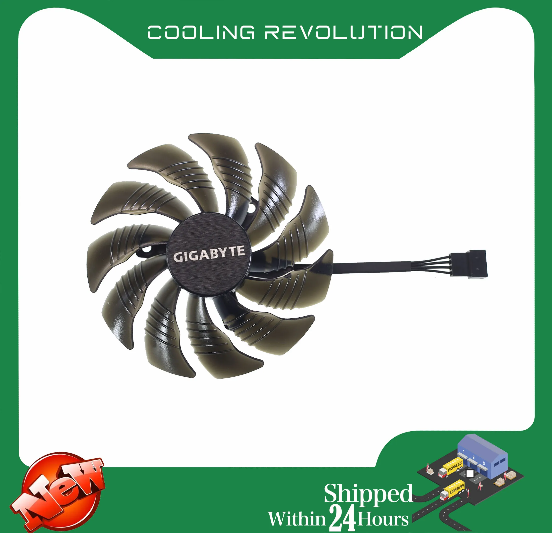 Ventilador de Refrigeração para Gigabyte Geforce Gtx 1050 ti rx 480 470 Gtx 1060 g1 Placa Gráfica Cooler Fãs 88 mm T129215su Pld09210s12hh - Imagem 2