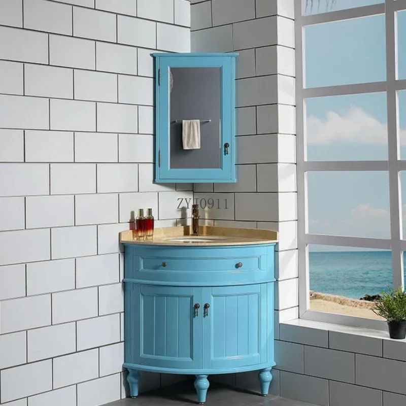 Multifunction Furniture Narrow Bathroom Cabinet Wooden Vanity Sink Storage Open Cabinets Filing Mirrors Shelf Luxury Gabinete
