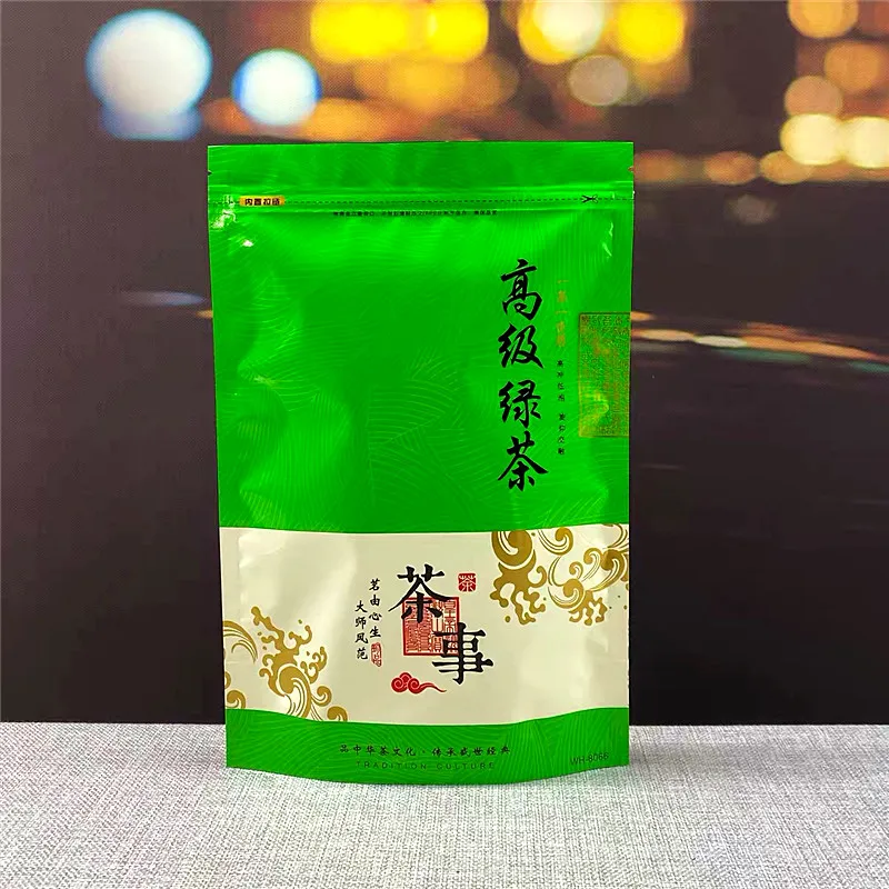 

250g/500g Chinese Longjing Tea Pot Zipper Bags YunWu Biluochun Green Tea Recyclable Sealing No Packing Bag