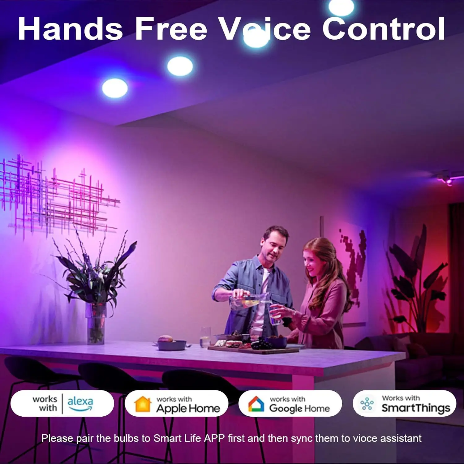 GX53 Tuya 스마트 전구와 함께 작동 RGBCW 7W LED 다운라이트 지능형 APP 제어 표면 장착 캐비닛 조명 AC220V 옷장용
