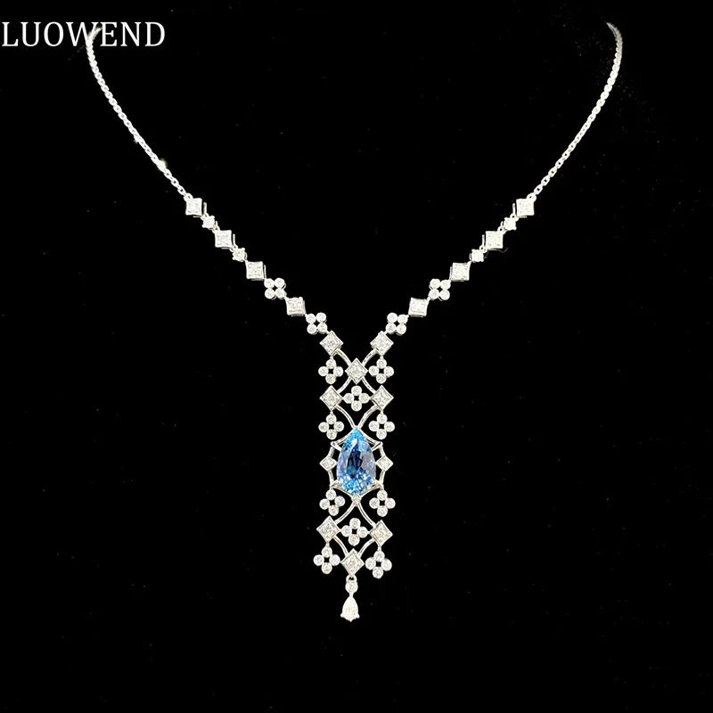 Ожерелье LUOWEND из белого золота 18 карат