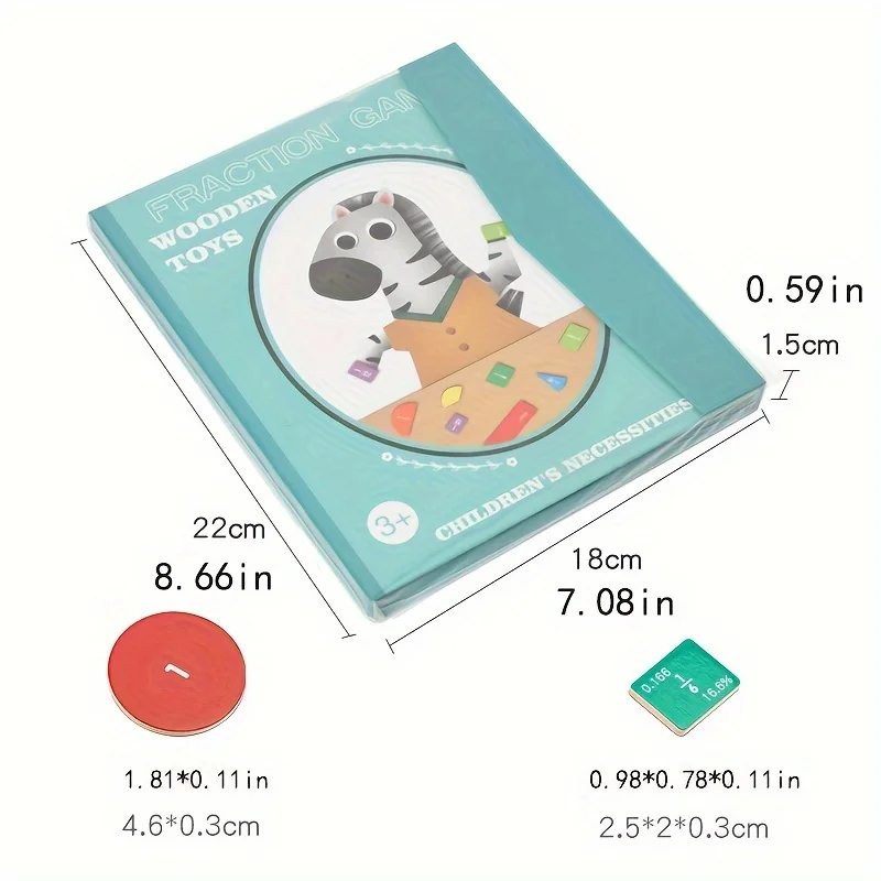 Children Magnetic Fraction Learning Math Toys Wooden Fraction Book Set Parish Teaching Aids Arithmetic Learning Educational Toys 6