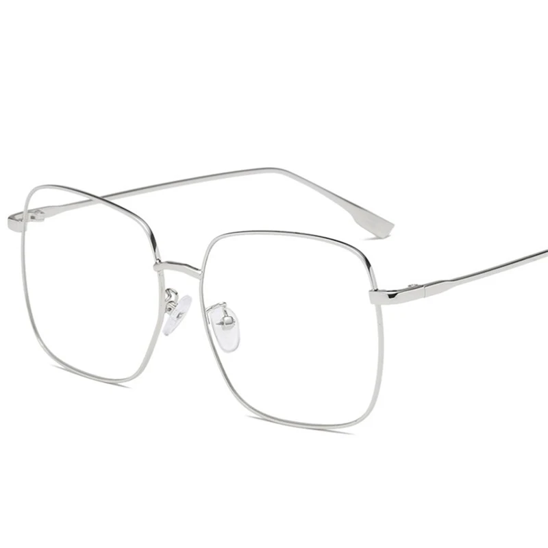 Big Frame Square Myopia Lens Women Diopter Eyeglasses Metal Pink Frame Nearsighted Glasses Prescription 0 -0.5 -0.75 To -4.0 2